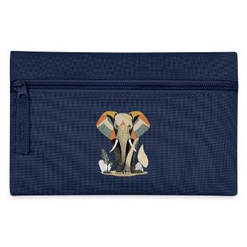 elefant, zoo, Savanne tiere, tierliebhabern, - Federtasche - Navy - Vorne