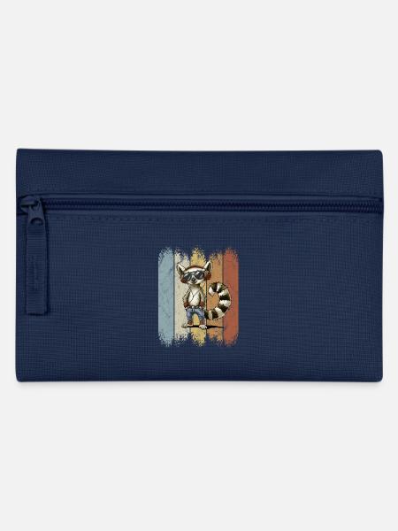 Retro lässiger Lemur mit Kopfhörer & Sonnenbrille - Federtasche - Navy