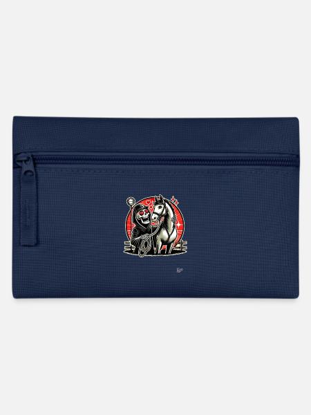 Sensenmann liebt Reiten und sein Pferd - Federtasche - Navy
