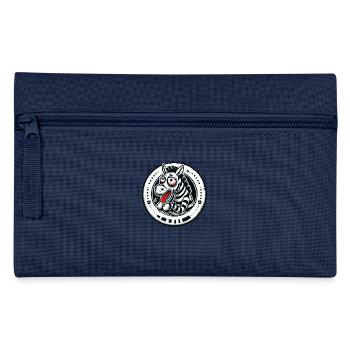 Müdes und kaputtes Zebra mit lustigem Blick - Federtasche - Navy - Vorne