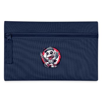 Lustiger Horror-Vogel mit Peace-Zeichen - Federtasche - Navy - Vorne