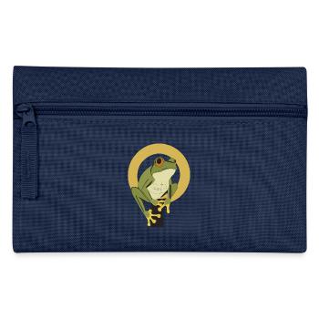 Frosch, lieblingstier sumpf see teich, Kaulquappe - Federtasche - Navy - Vorne