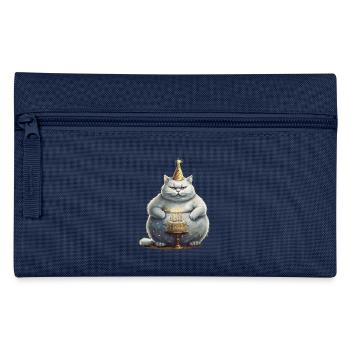 Katze feiert fünften Geburtstag 5 - Federtasche - Navy - Vorne