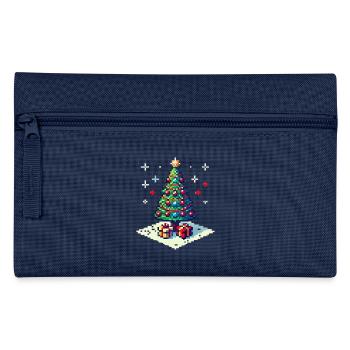 8 Bit Christmas Tree - Pencil Case - navy - Front