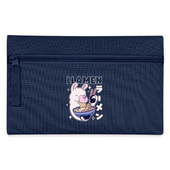 Llamen Kawaii Lama isst Ramen - Federtasche - Navy - Vorne