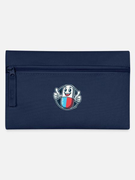 Daumen hoch, fröhliche Medizin Pille - Federtasche - Navy