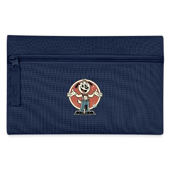 Klassischer Retro-Gentleman-Hund - Federtasche - Navy - Vorne