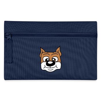 Hund Gesicht Kleines Glückliches Haustier Kopf Süß - Federtasche - Navy - Vorne