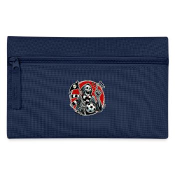 Sensenmann ist ein Fußballfan beim Fußball - Federtasche - Navy - Vorne