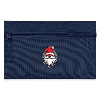 Weihnachtsmann als Gartenzwerg - Federtasche - Navy - Vorne