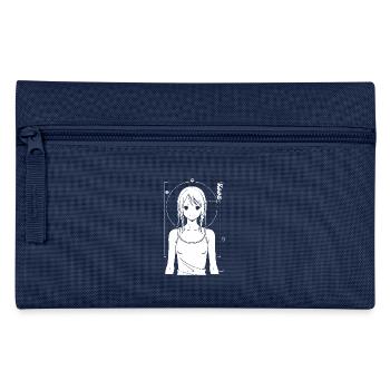 Cartoon-Mädchen – Stilvolle Illustration - Federtasche - Navy - Vorne