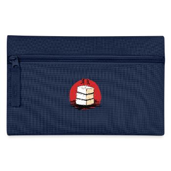Ein Stapel Japanischer Tofu - Federtasche - Navy - Vorne