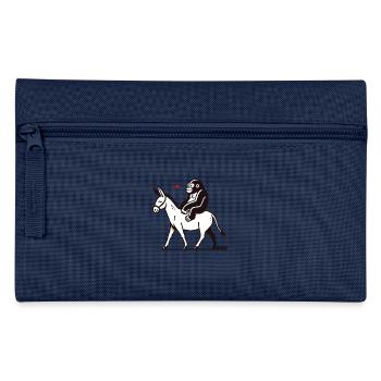Gorilla reitet auf einem Esel - Federtasche - Navy - Vorne