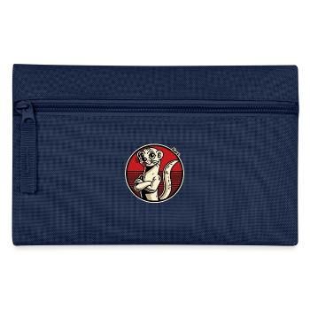 Freches Wiesel streckt Zunge raus - Federtasche - Navy - Vorne
