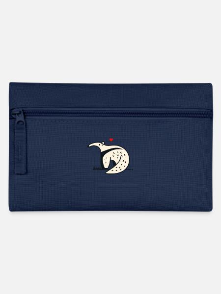 Lustiger Ameisenbär mit Herz - Federtasche - Navy