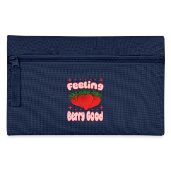 Erdbeere Gesund Süß Retro Gesund Natur Berry - Federtasche - Navy - Vorne