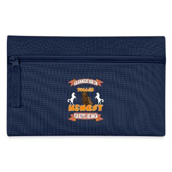 Pferd Hengst Reiter Spruch Lustig Natur Pferde - Federtasche - Navy - Vorne