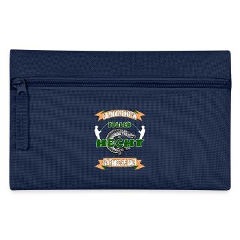 Hecht Angler Mann Cool Lustig Spruch Fisch Angel - Federtasche - Navy - Vorne