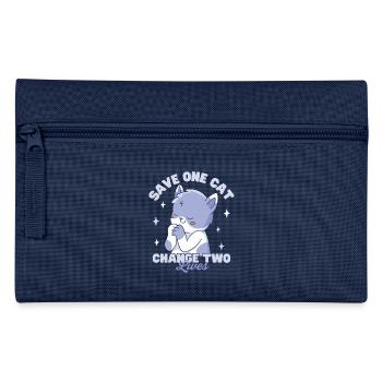Save One Cat Change Two Lives - Pencil Case - navy - Front