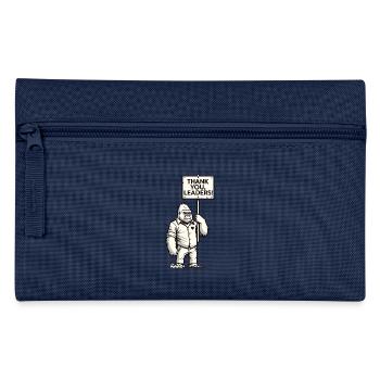 Sarkasmus Gorilla mit Schild: Danke, Ihr Anführer! - Federtasche - Navy - Vorne