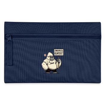 Gorilla Protest mit Schild: Dönerpreise runter! - Federtasche - Navy - Vorne