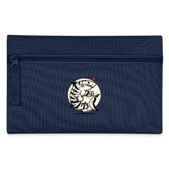 Muskulöser Tigerhai: Hai Kraftpaket der Meere - Federtasche - Navy - Vorne