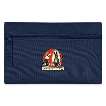 Düsterer Hase vor zerbrochenem Spiegel - Federtasche - Navy - Vorne