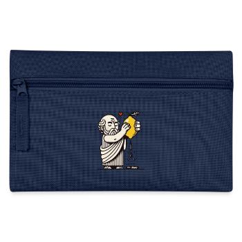 Philosoph entsaftet die Zitrone des Lebens - Federtasche - Navy - Vorne