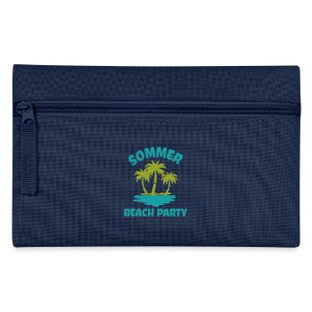 Summer Beach Party Urlaub Musik Meer Palmen Strand - Federtasche - Navy - Vorne