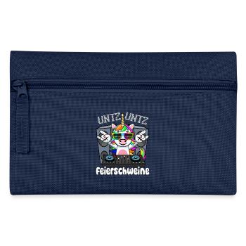 DJ Einhorn - Untz Untz Feierschweine-Techno, Rave - Federtasche - Navy - Vorne