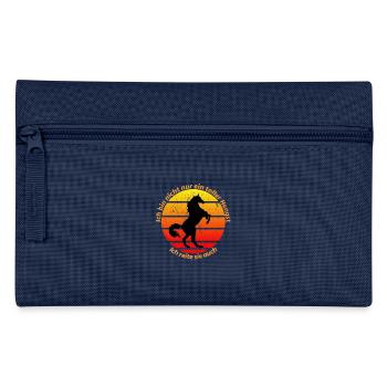 Horse Stallion Rider Saying Funny Horses Gift - Pencil Case - navy - Front