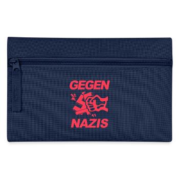 FCK NZS - Zeichen setzen gegen Rechts, Gegen Nazis - Federtasche - Navy - Vorne