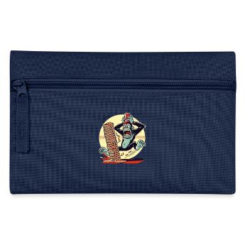 Pancake-Affe – Chaos mit Sirup - Federtasche - Navy - Vorne