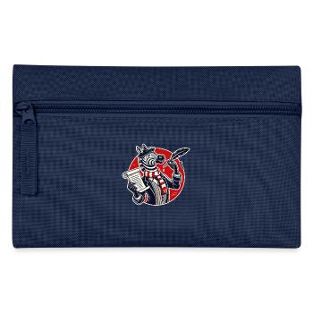 Zebra Dichter mit Papier und Feder für Gedichte - Federtasche - Navy - Vorne