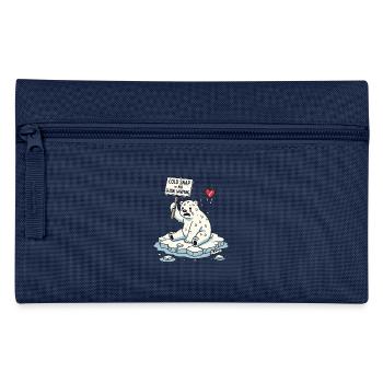 Schwitzender Eisbär Klimawandel Protest - Federtasche - Navy - Vorne