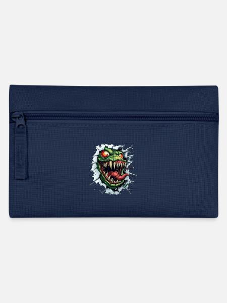 Wildes Monster bricht durch die Wand - Federtasche - Navy