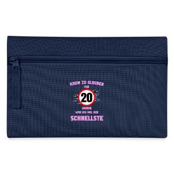 20 Round Birthday Gift Party Saying Idea - Pencil Case - navy - Front