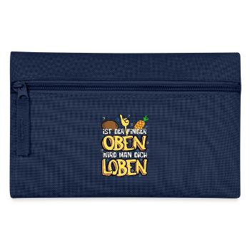 Ist der Finger oben wird man dich loben Spruch - Federtasche - Navy - Vorne