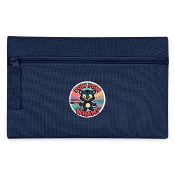 Pow Pow Wham Katze Lustig Mieze Cat - Federtasche - Navy - Vorne