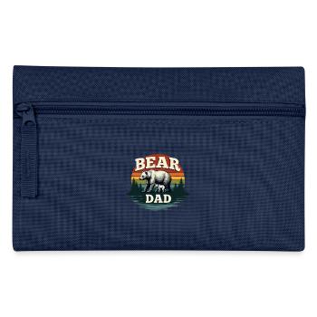 Ours rétro papa père fils design - Trousse - marine - Devant