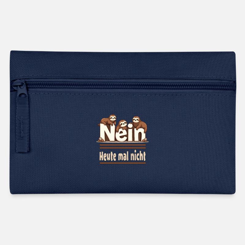 Nein Faultier Arbeit Spruch Pause - Federtasche - Navy