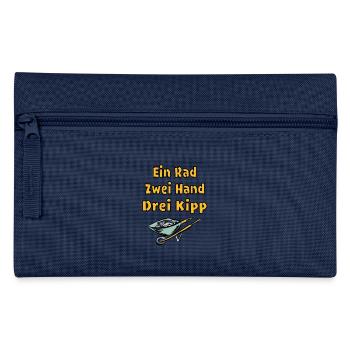 Lustiger Bau Spruch Schubkarre Humor Garten - Federtasche - Navy - Vorne
