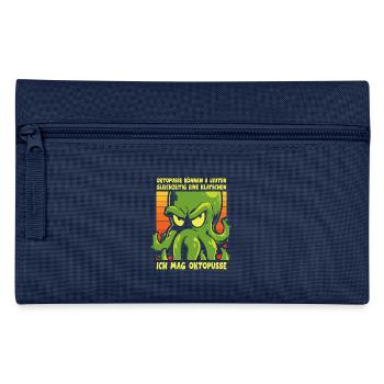 Ich mag Oktopusse – Sarkastischer Oktopus Spruch - Federtasche - Navy - Vorne