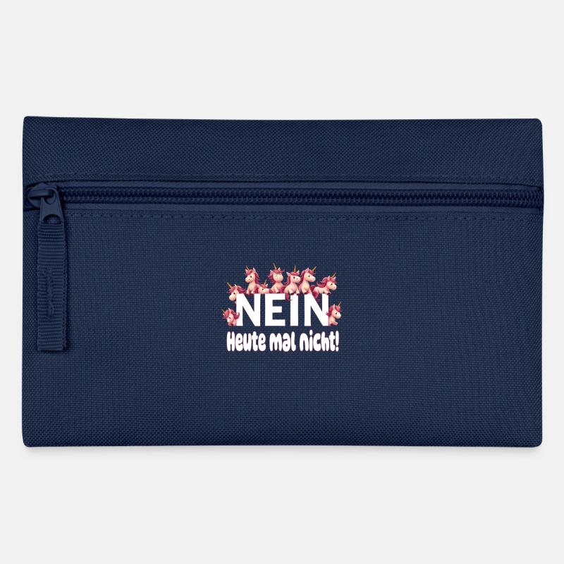 Einhorn Nein Spruch lustig fabelwesen Arbeit - Federtasche - Navy