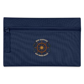 Kapitän Spruch Steuerrad Der Kapitän Recht - Federtasche - Navy - Vorne