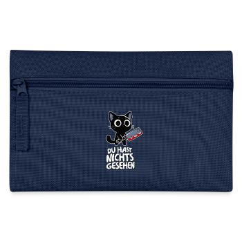 Du hast nichts gesehen - Süße Katze mit Messer - Federtasche - Navy - Vorne