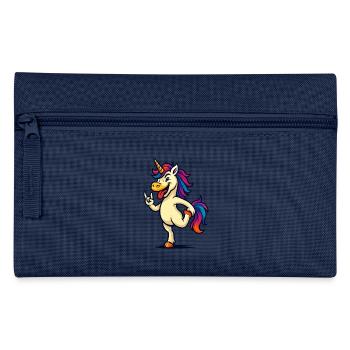 Unicorn Rockhorn Sayings Fun Design - Pencil Case - navy - Front