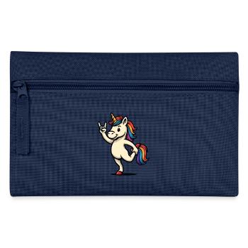 Unicorn Rockhorn Sayings Fun Design - Pencil Case - navy - Front