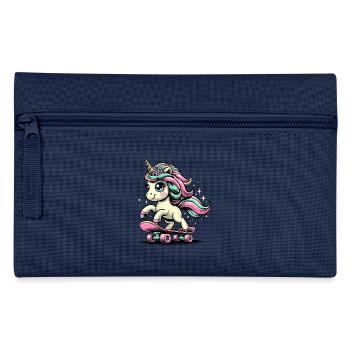 Unicorn Skateboard Gift Design - Pencil Case - navy - Front