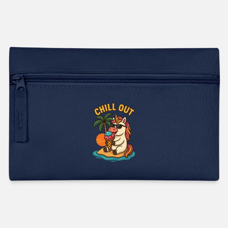 Einhorn Urlaub Insel Eis Ferien Geschenk - Federtasche - Navy